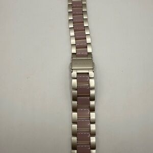 Wearlizer Silver Pink Metal Band Strap For Apple Watch 42mm 44mm Size Beautiful